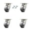 Service Caster 4 Inch Kingpinless Thermoplastic Rubber Wheel Swivel Caster Set with Swivel Lock SCC-KP30S420-TPRRF-BSL-4 - alternate 1